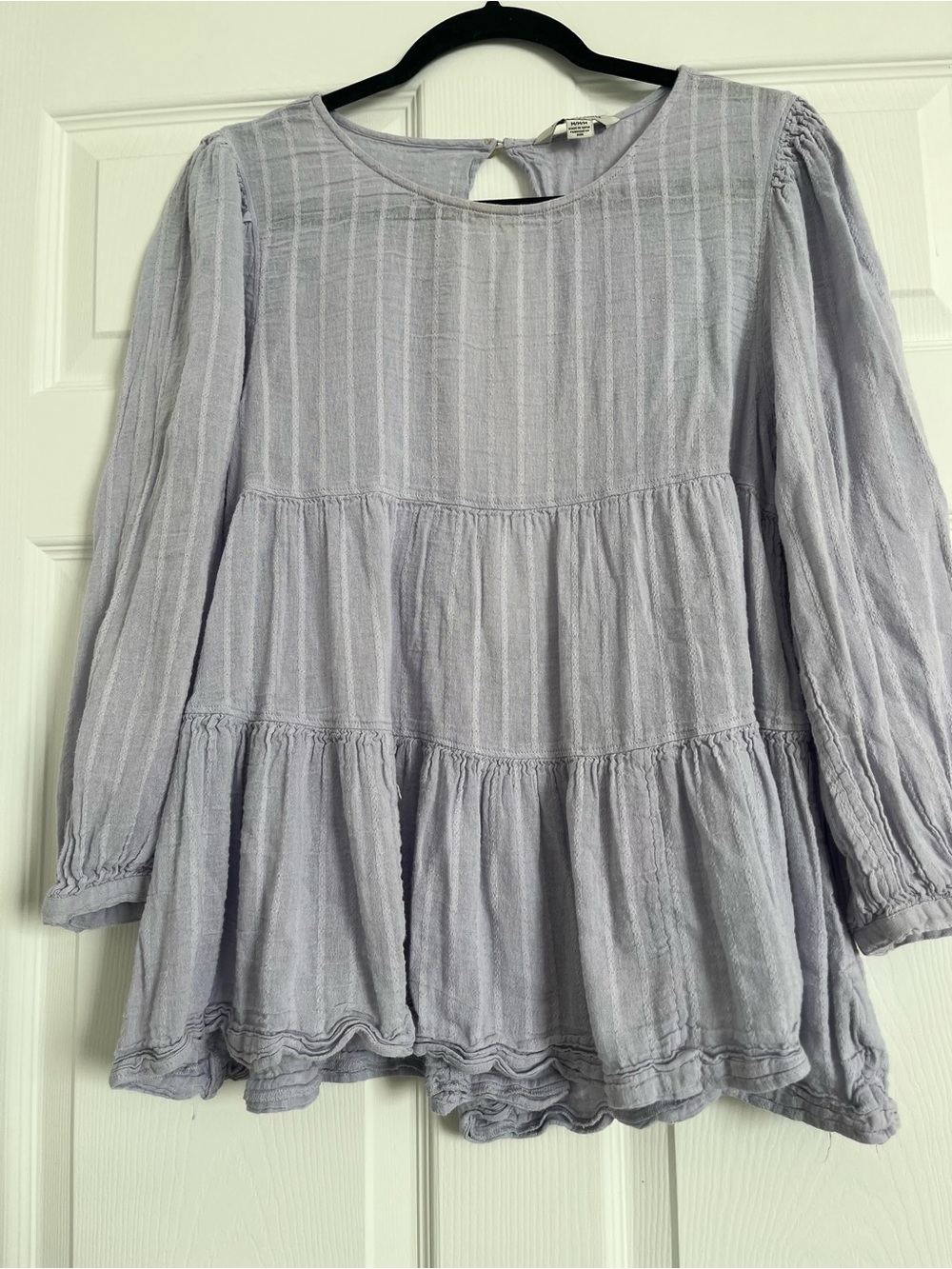 Light Lavender Tiered Long-Sleeve Women's Top American eagle